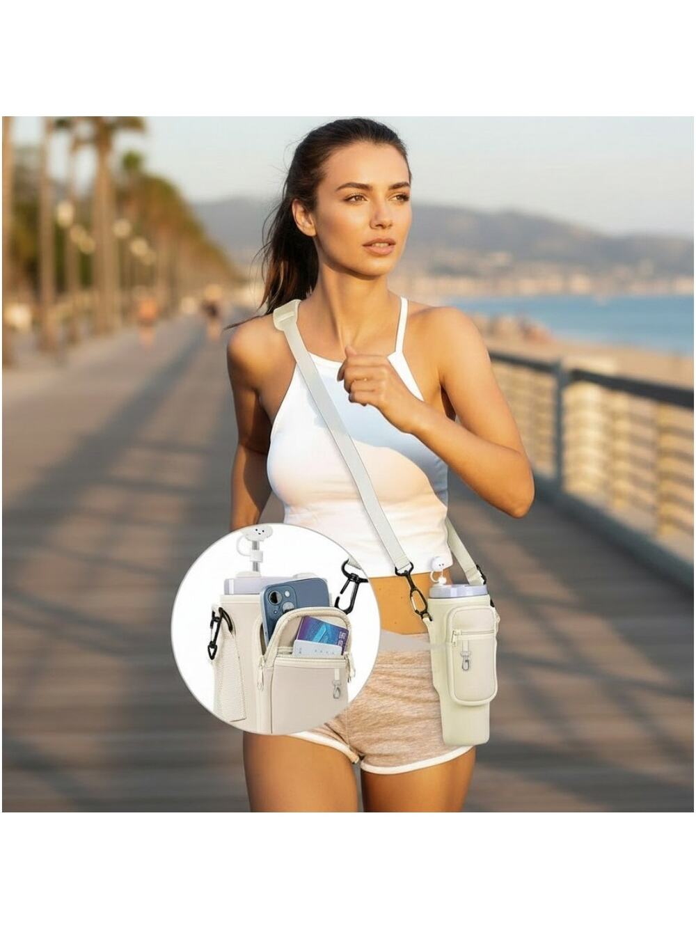 Water Bottle Holder for Stanley 30oz 40oz Tumbler Crossbody Carrier Bag